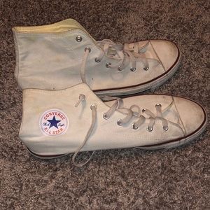 White hi-top converse